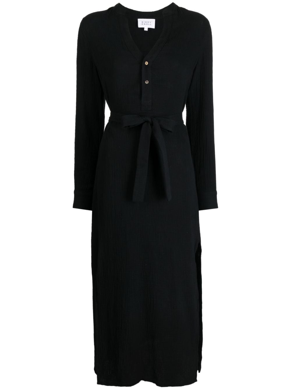 BIRD & KNOLL Frieda button-up cotton shirt dress - Black von BIRD & KNOLL