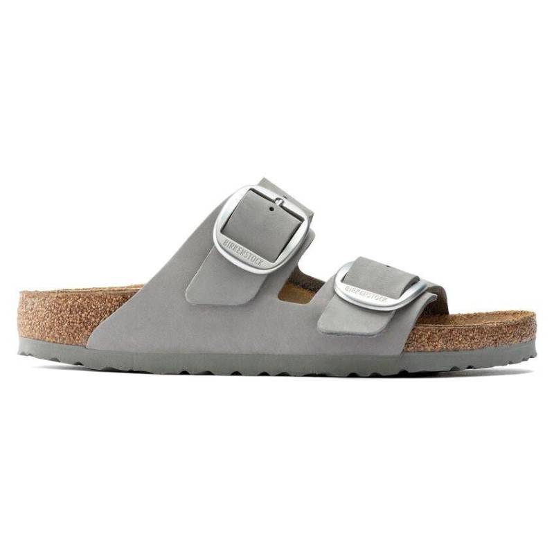 Arizona Big Buckle - Nubuk Sandale Damen Grau 37 von BIRKENSTOCK