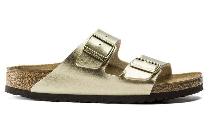 Birkenstock Arizona Bs - Synthetik Sandale Damen Gold 35 von BIRKENSTOCK