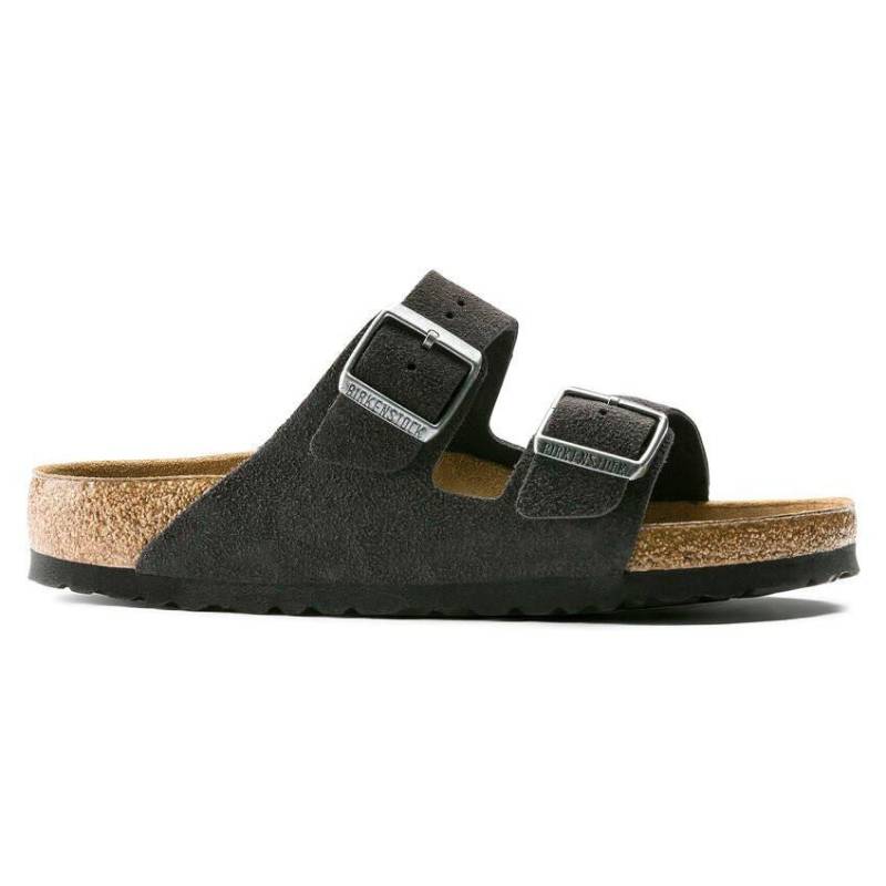 Arizona Bs - Wildleder Sandale Damen Grau 37 von BIRKENSTOCK