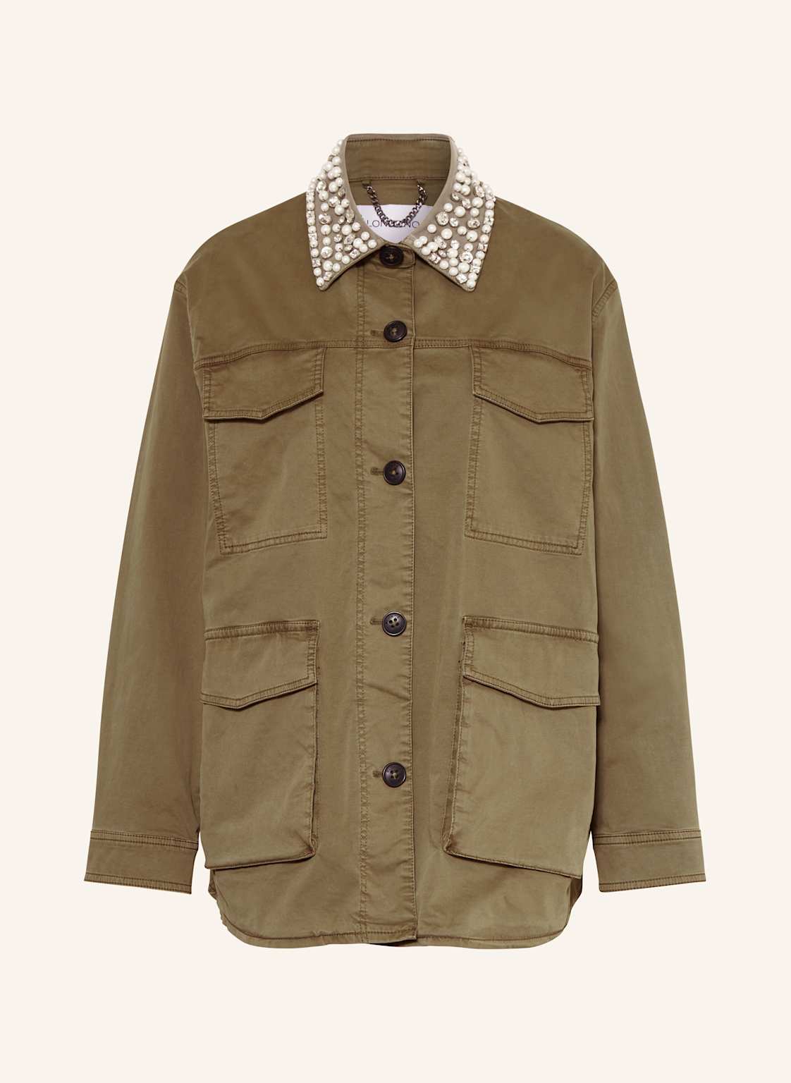 Blonde No.8 Fieldjacket Mit Schmuckperlen gruen von BLONDE No.8