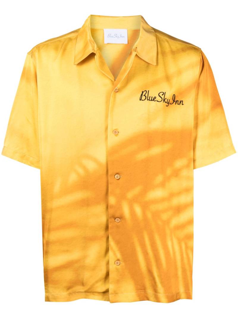 BLUE SKY INN Palms embroidered-logo shirt - Yellow von BLUE SKY INN