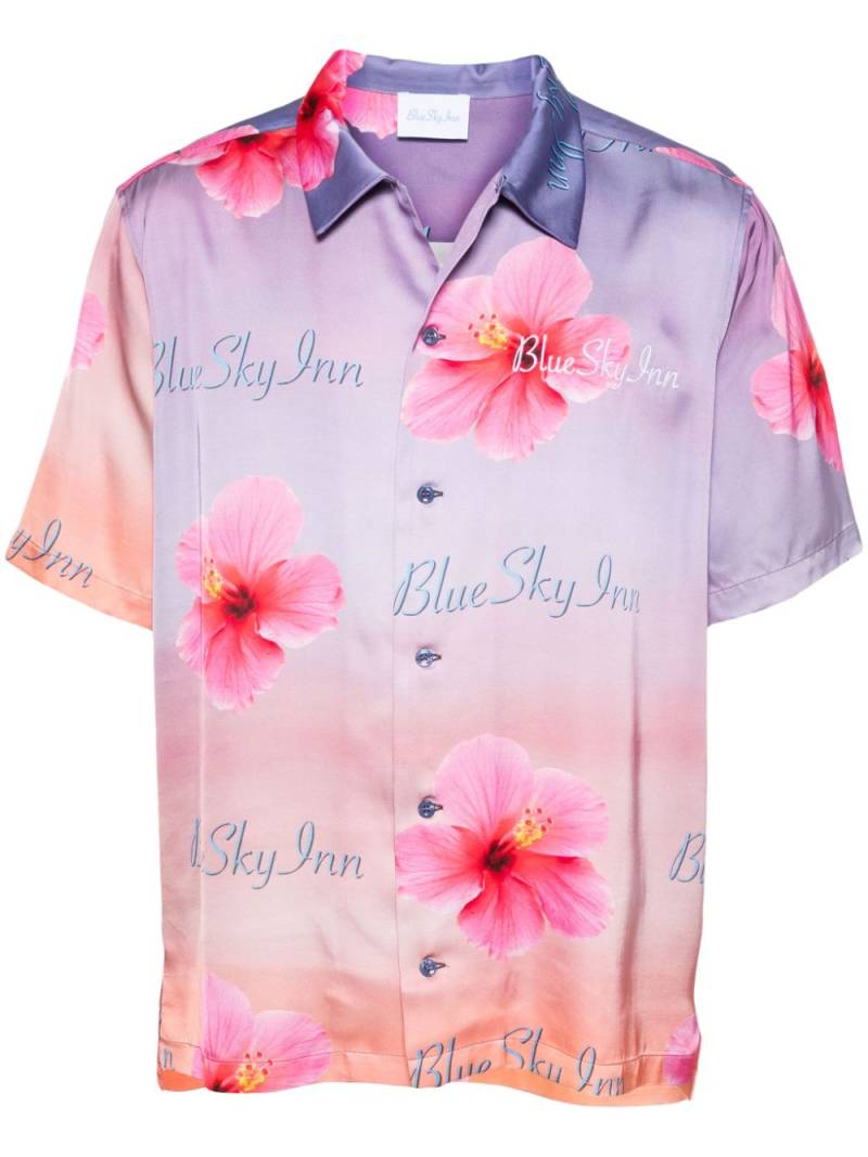 BLUE SKY INN Sunset Lotus satin shirt - Pink von BLUE SKY INN