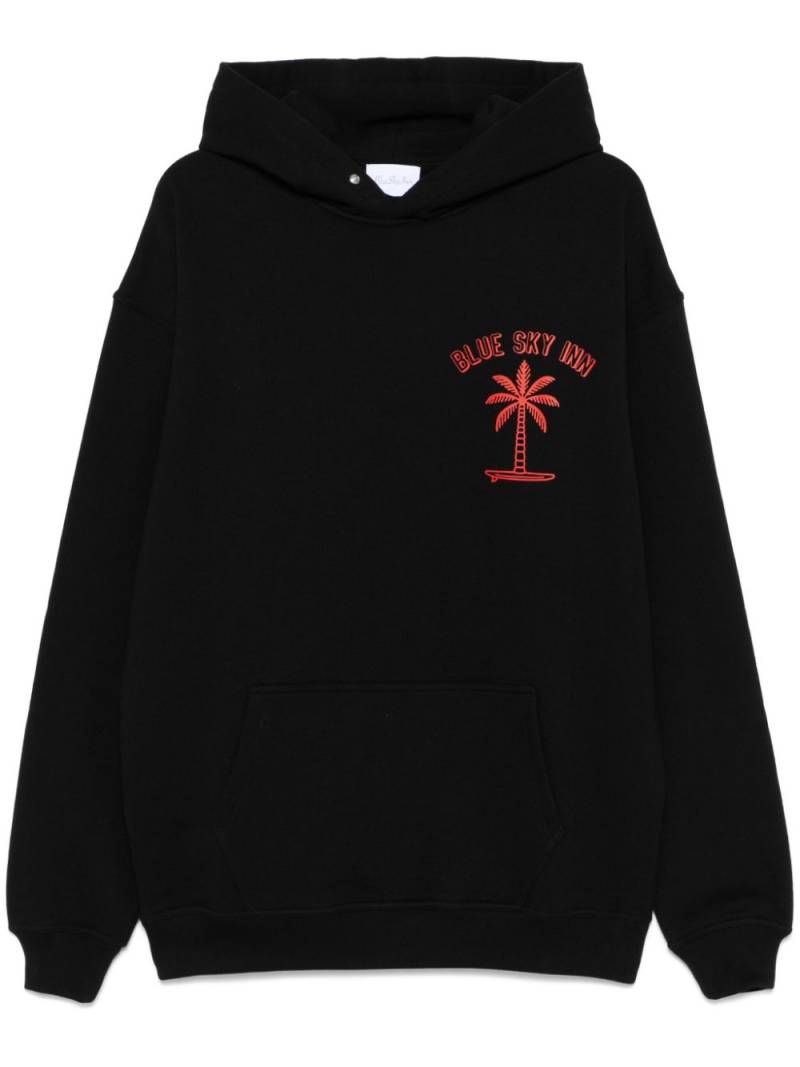 BLUE SKY INN Surf Palm logo-print hoodie - Black von BLUE SKY INN