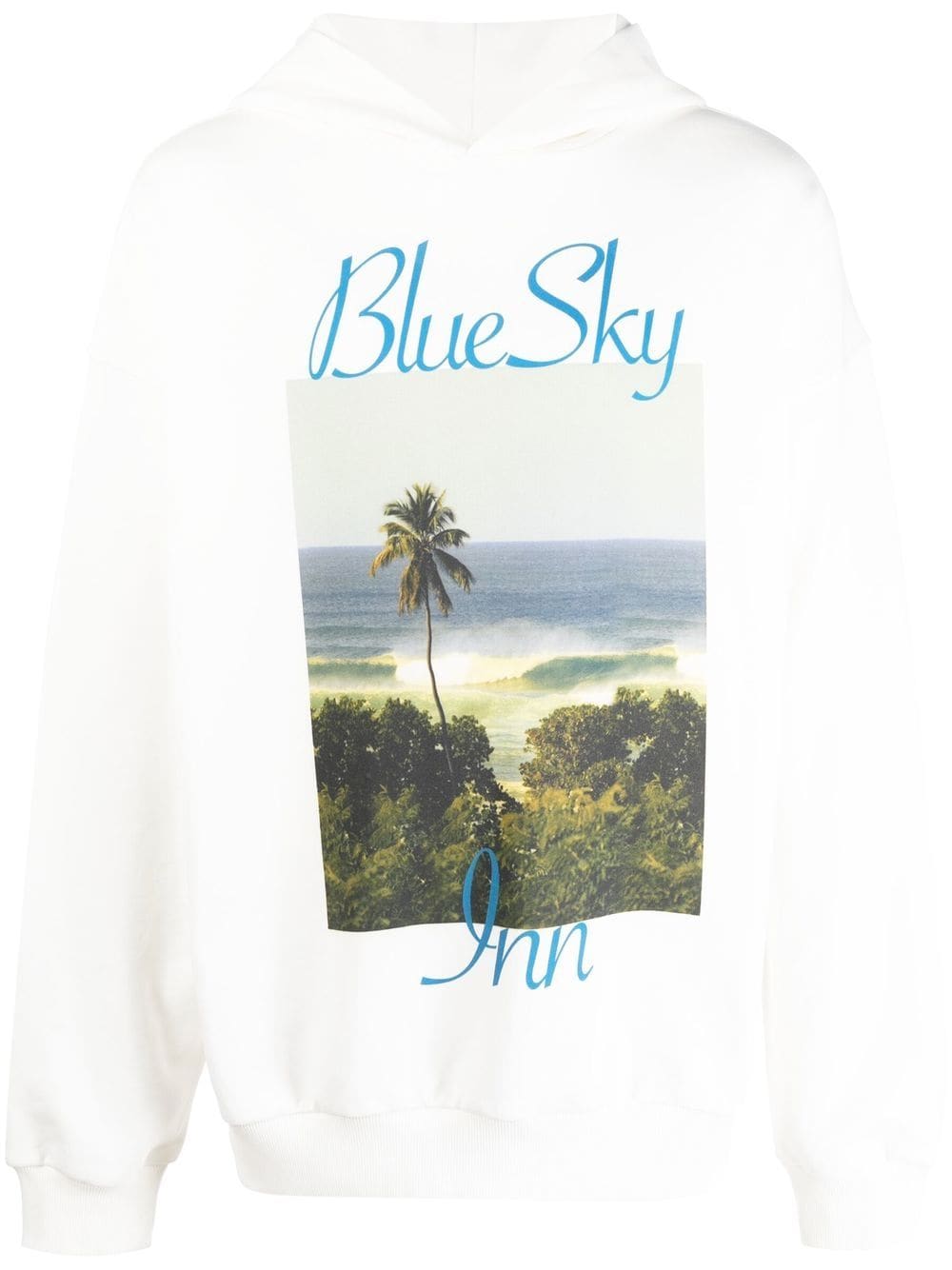 BLUE SKY INN beach-print cotton hoodie - White von BLUE SKY INN