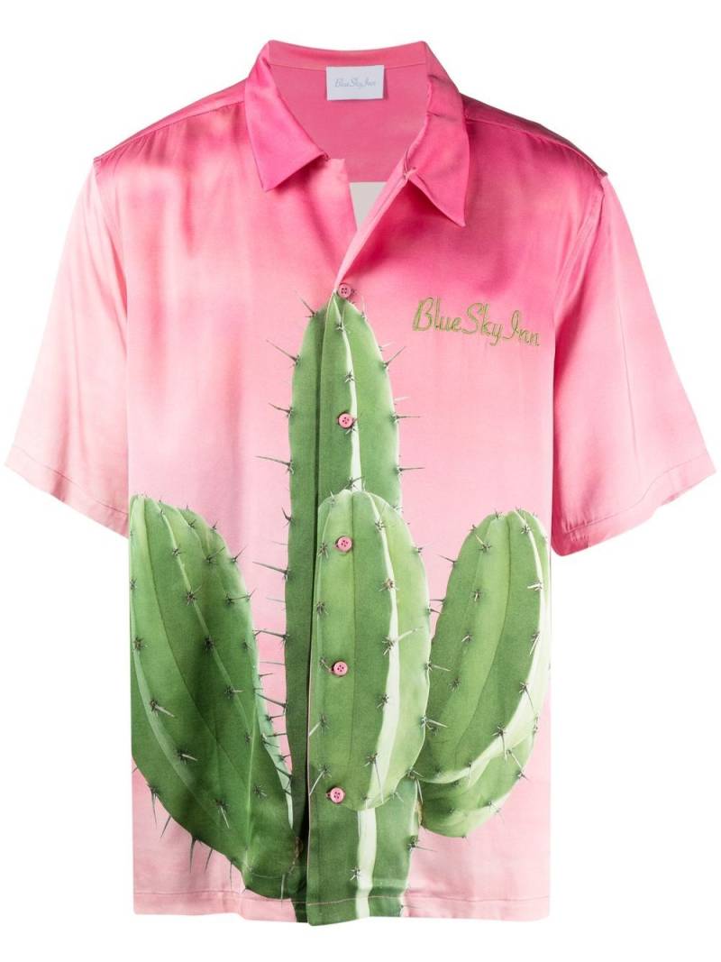 BLUE SKY INN cactus print satin finish shirt - Pink von BLUE SKY INN