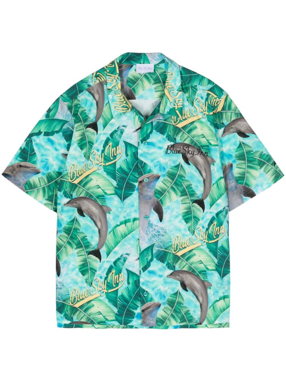 BLUE SKY INN dolphin-print cotton shirt - Green von BLUE SKY INN