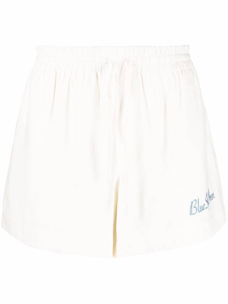 BLUE SKY INN embroidered logo track shorts - White von BLUE SKY INN