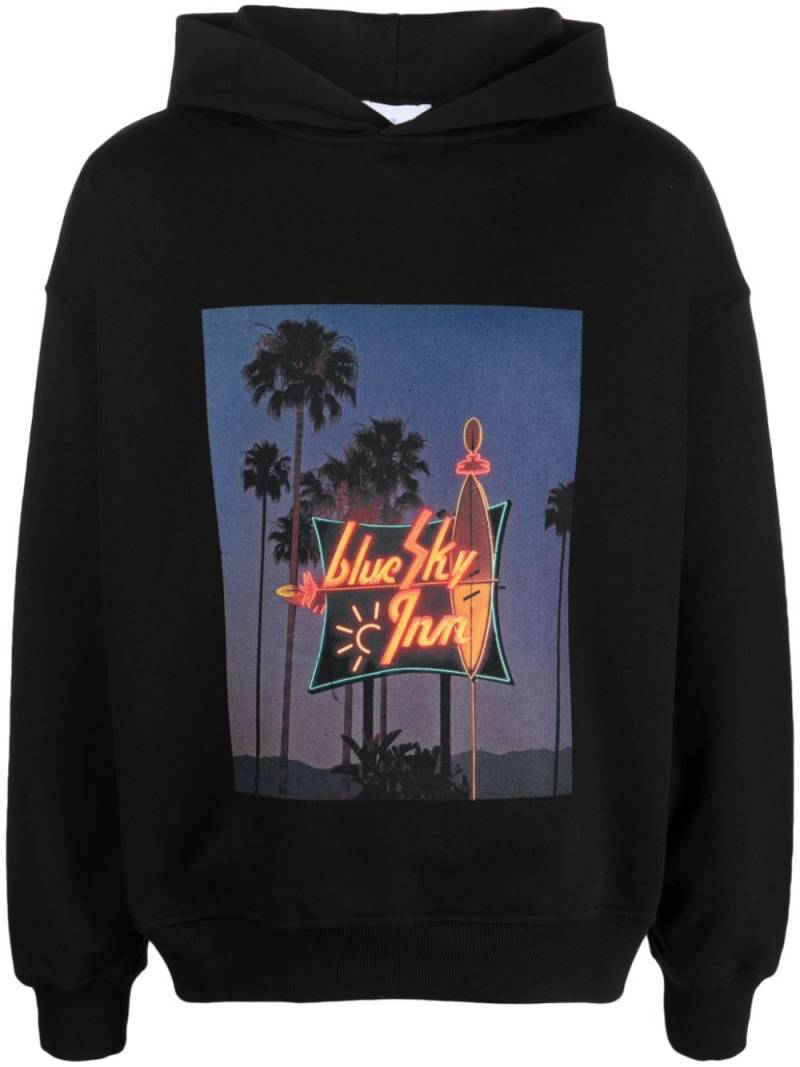 BLUE SKY INN graphic-print cotton hoodie - Black von BLUE SKY INN