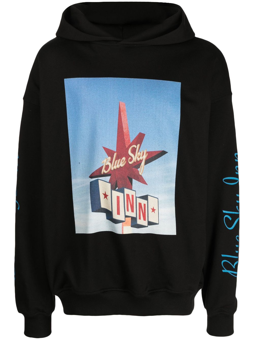 BLUE SKY INN logo-print cotton hoodie - Black von BLUE SKY INN