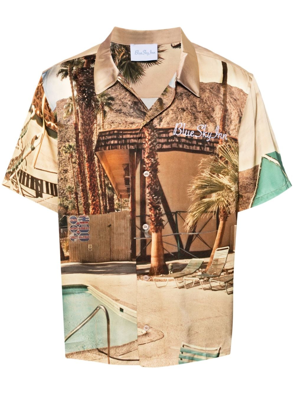 BLUE SKY INN photograph-print satin shirt - Neutrals von BLUE SKY INN