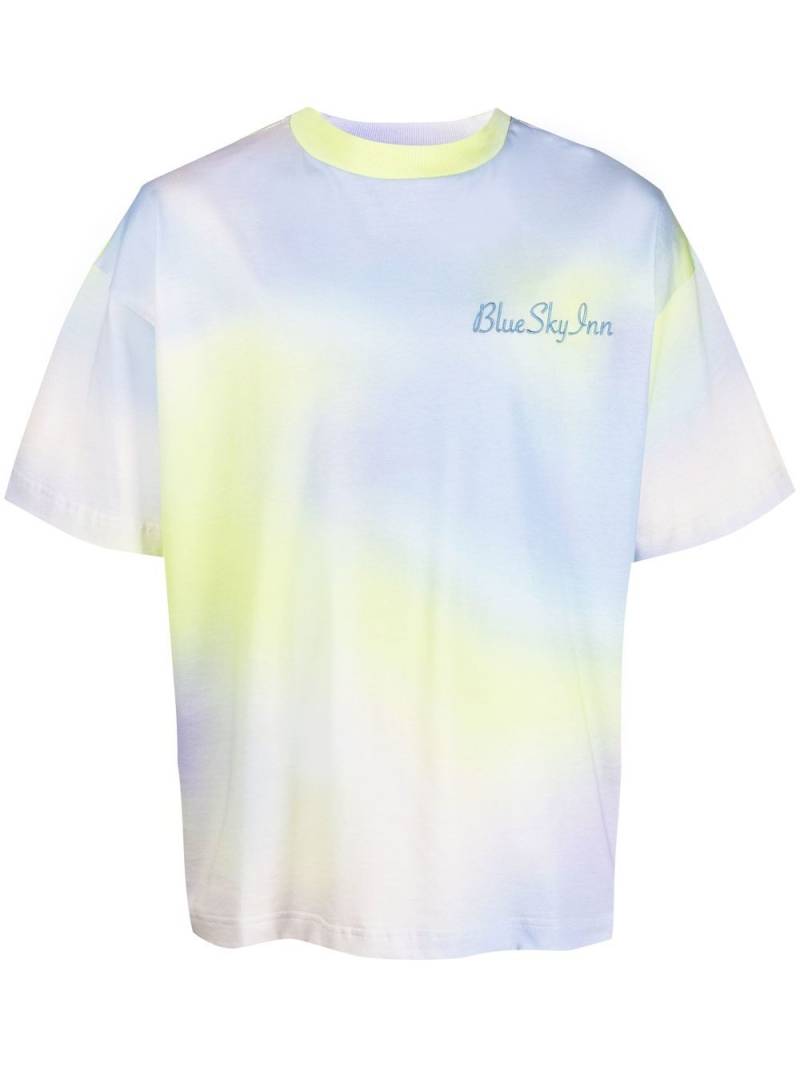 BLUE SKY INN tie dye logo print T-shirt - Yellow von BLUE SKY INN