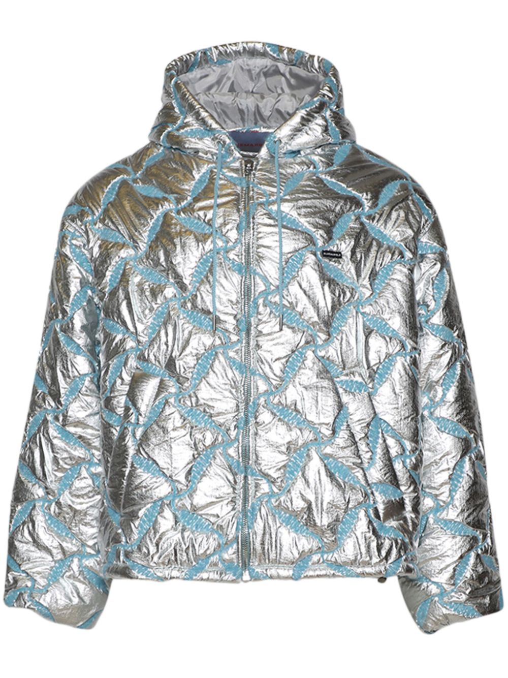 BLUEMARBLE hooded embroidered jacket - Silver von BLUEMARBLE