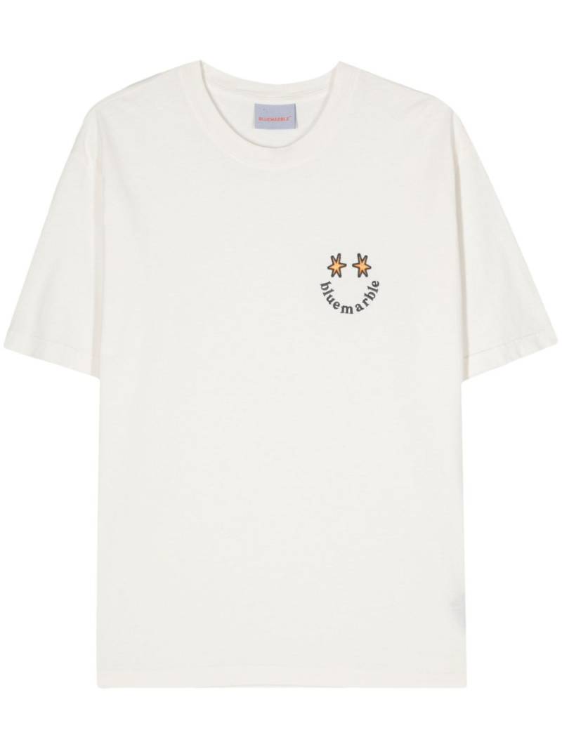 BLUEMARBLE logo-embroidered cotton T-shirt - White von BLUEMARBLE