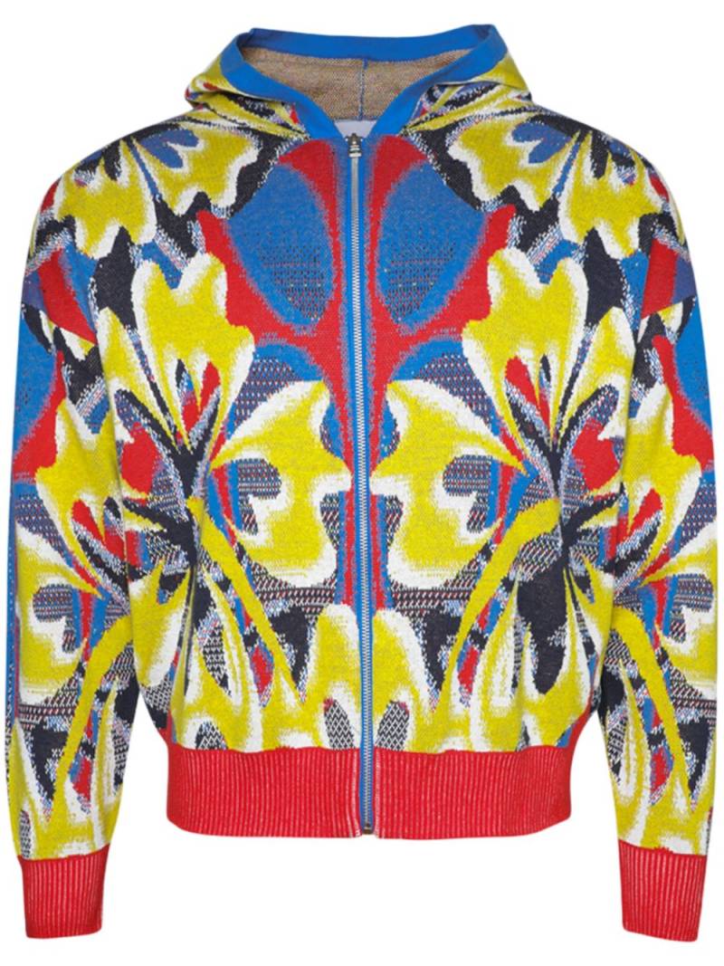 BLUEMARBLE patterned-jacquard zip-up hoodie - Red von BLUEMARBLE