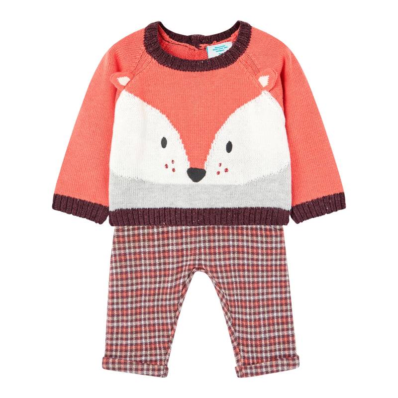 2-tlg. Set Strickpullover und Webhose Karo Fuchs von BOBOLI