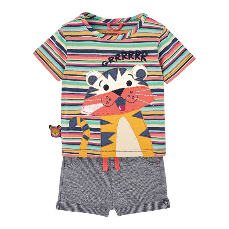 2-tlg. Set T-Shirt und Shorts Ringel Tiger von BOBOLI