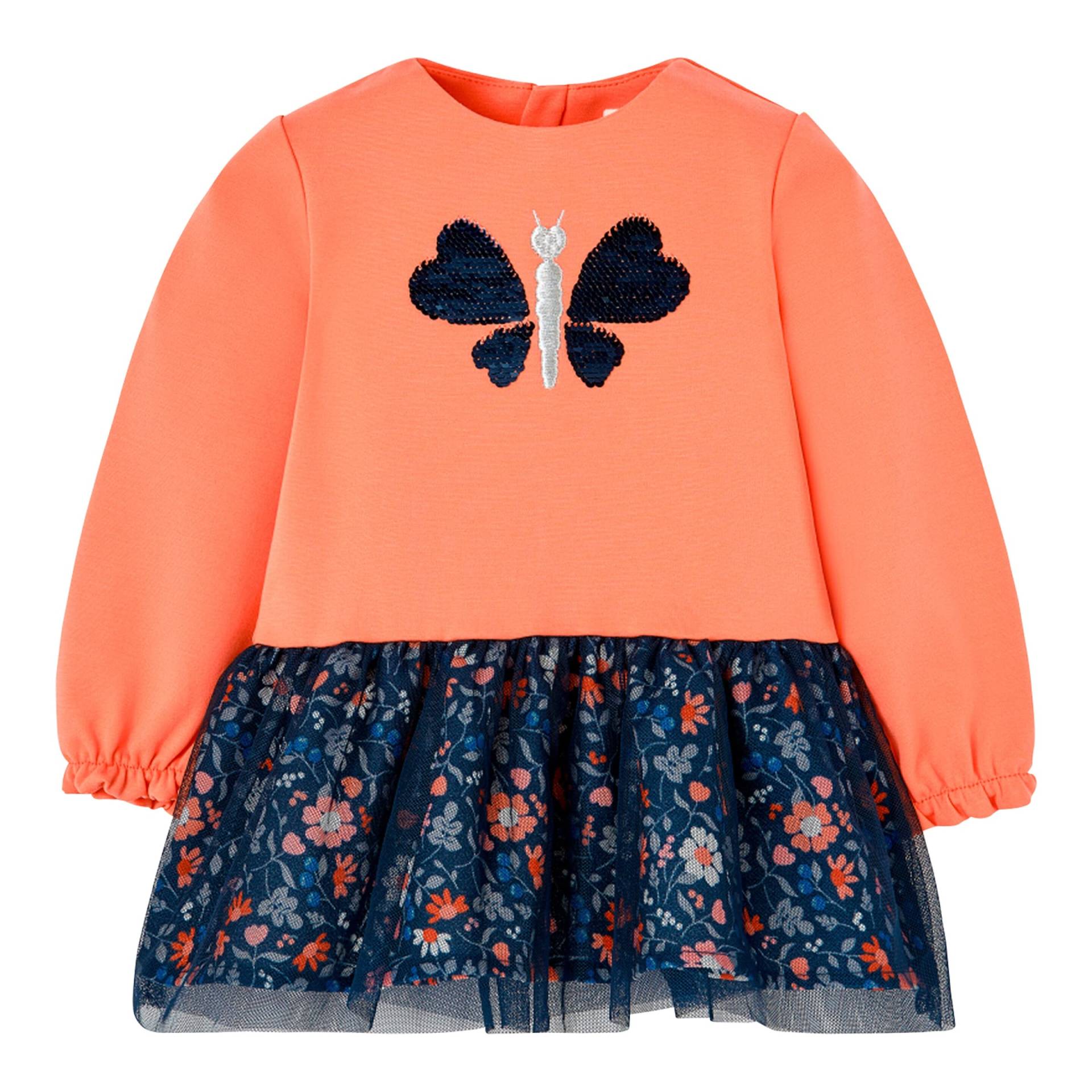 Kleid langarm Pailletten-Schmetterling Blumen Kleid langarm Pailletten-Schmetterling Blumen von BOBOLI