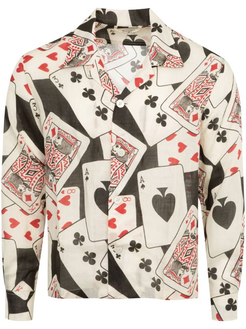 BODE Ace of Spades-print long-sleeve shirt - Black von BODE