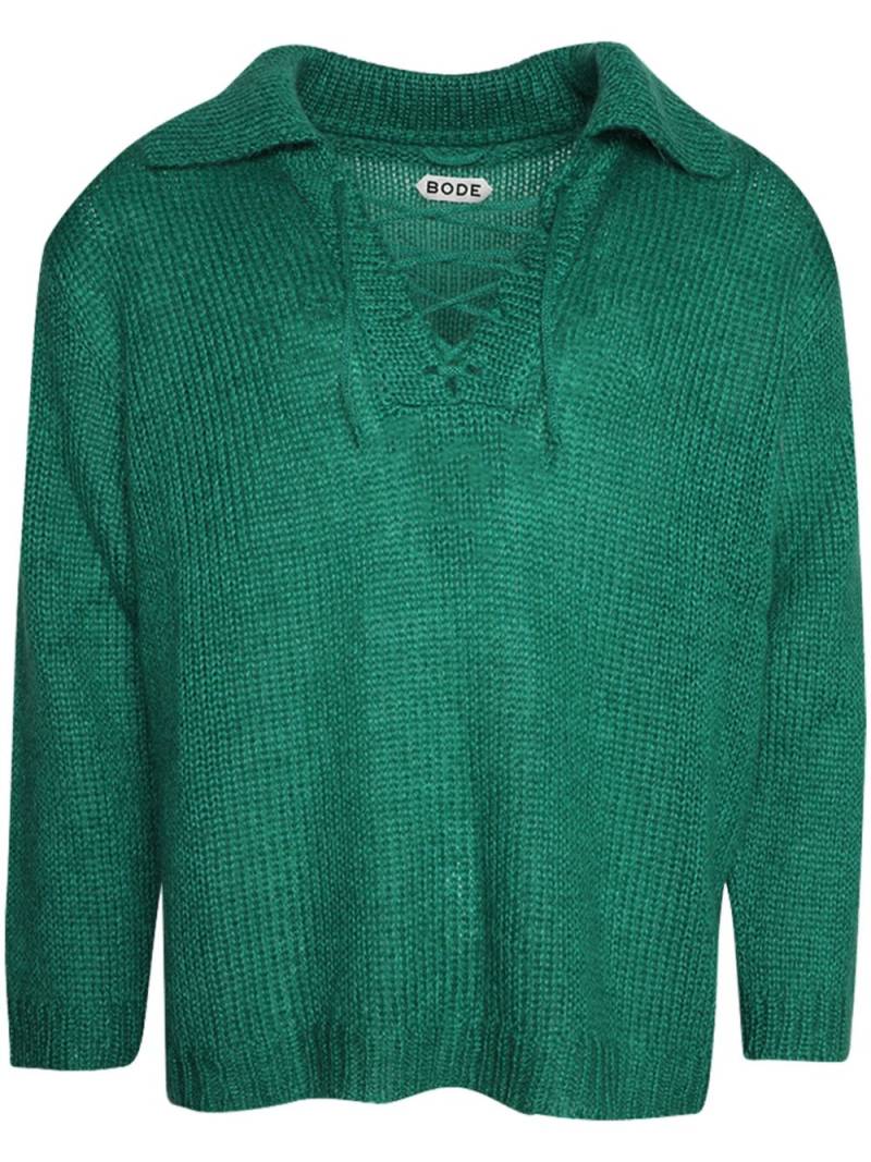 BODE Alpine lace-up jumper - Green von BODE