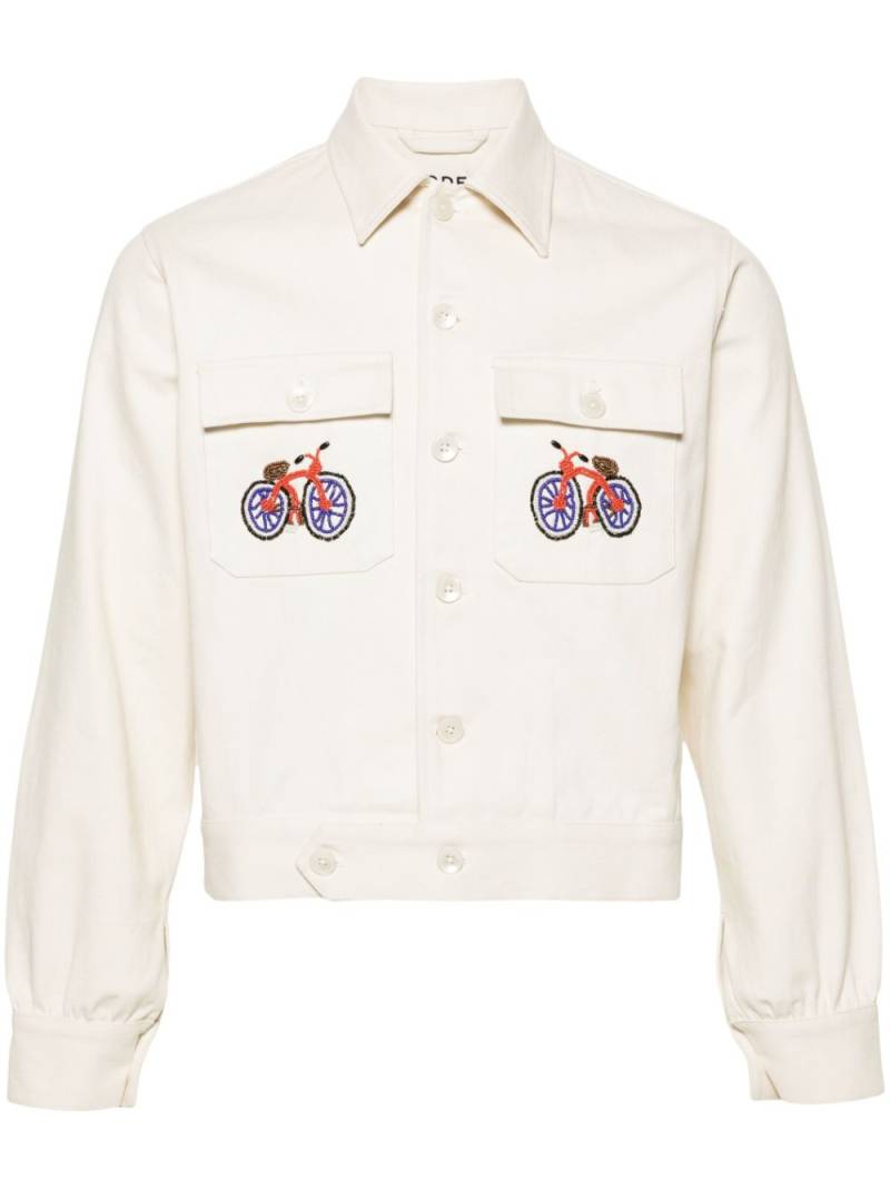 BODE Bicycle beaded-details shirt jacket - Neutrals von BODE