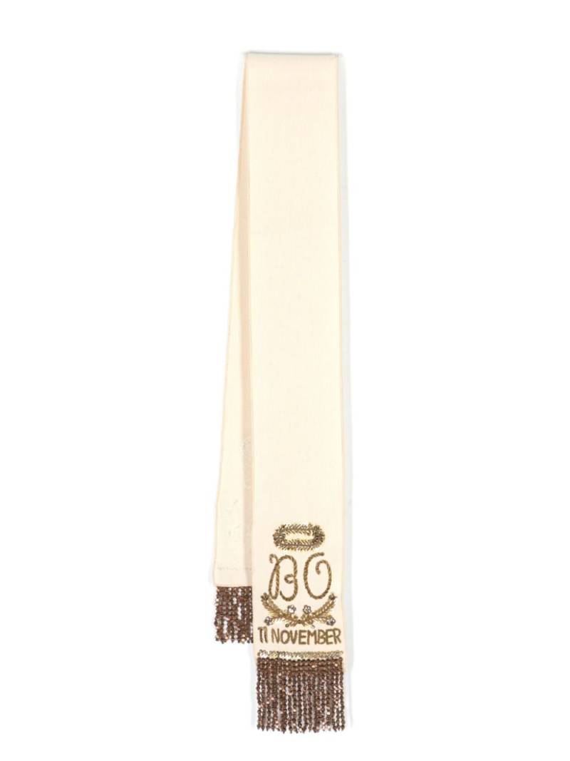 BODE Bode bullion-embroidered tie - Neutrals von BODE