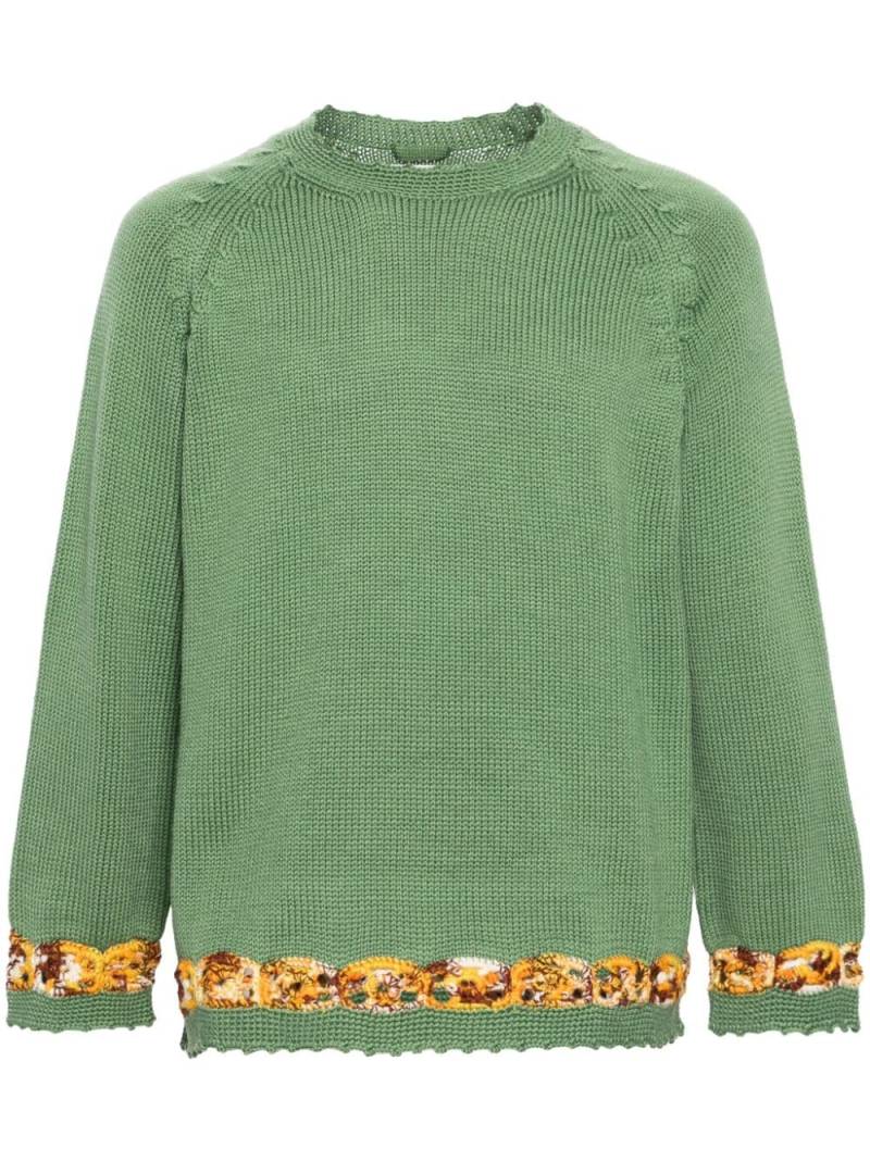 BODE Daisy Garland merino jumper - Green von BODE