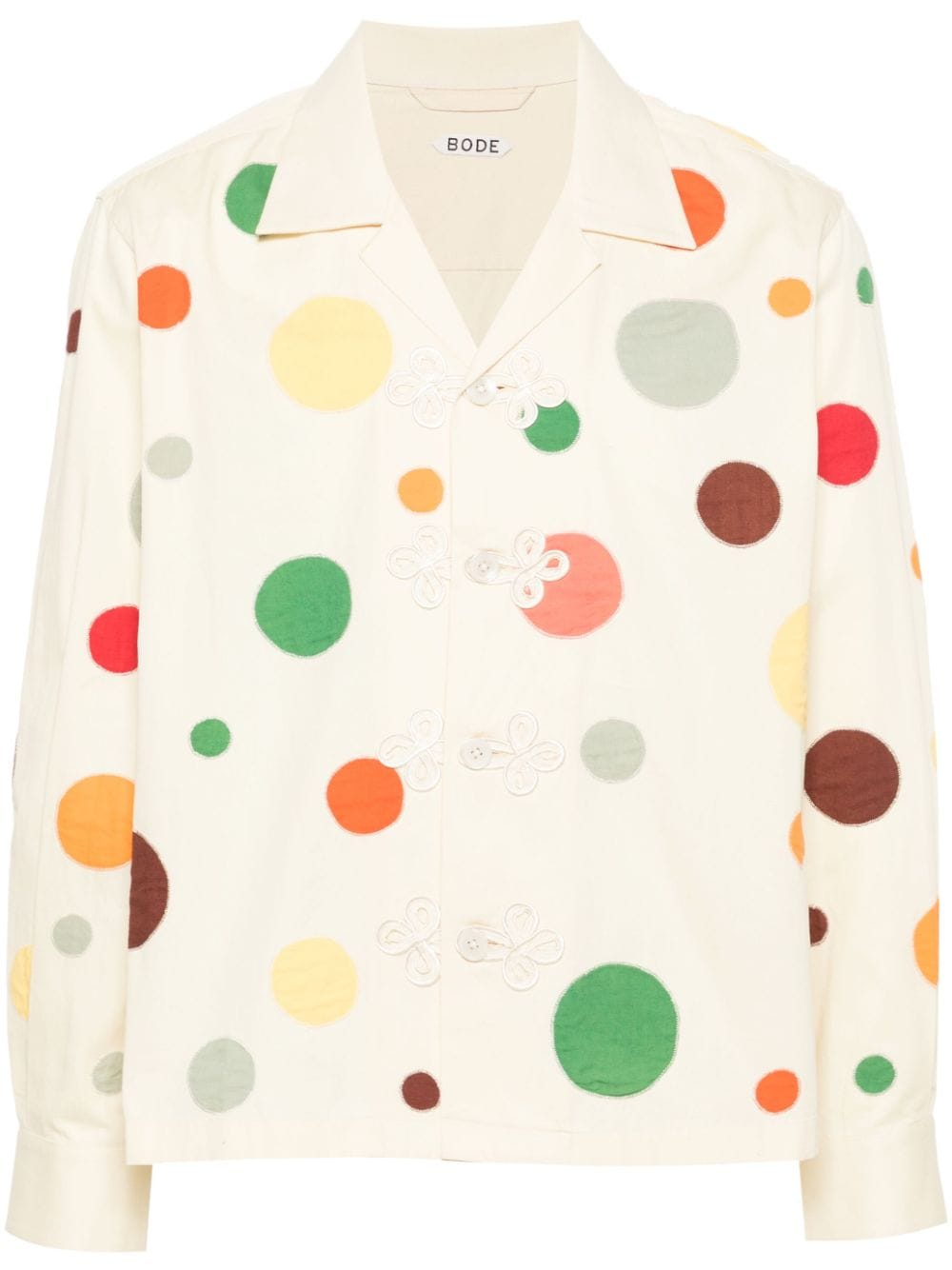 BODE Dotted Appliqué cotton shirt - Yellow von BODE