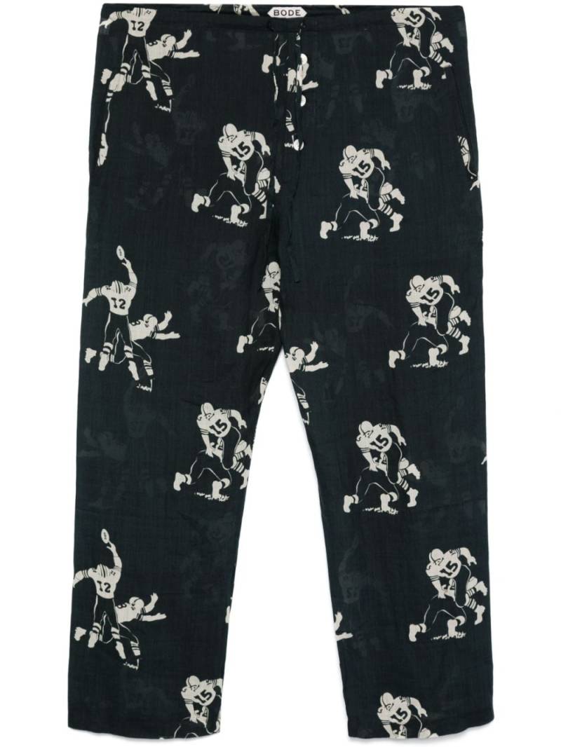 BODE Football-pattern trousers - Black von BODE