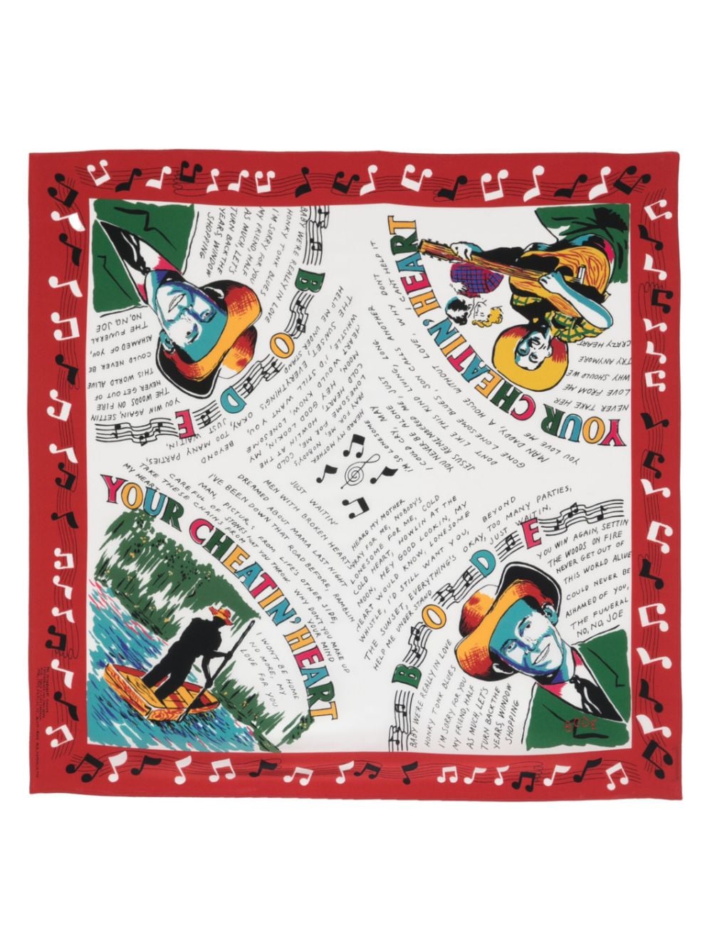 BODE Honky-Tonk silk scarf - Red von BODE