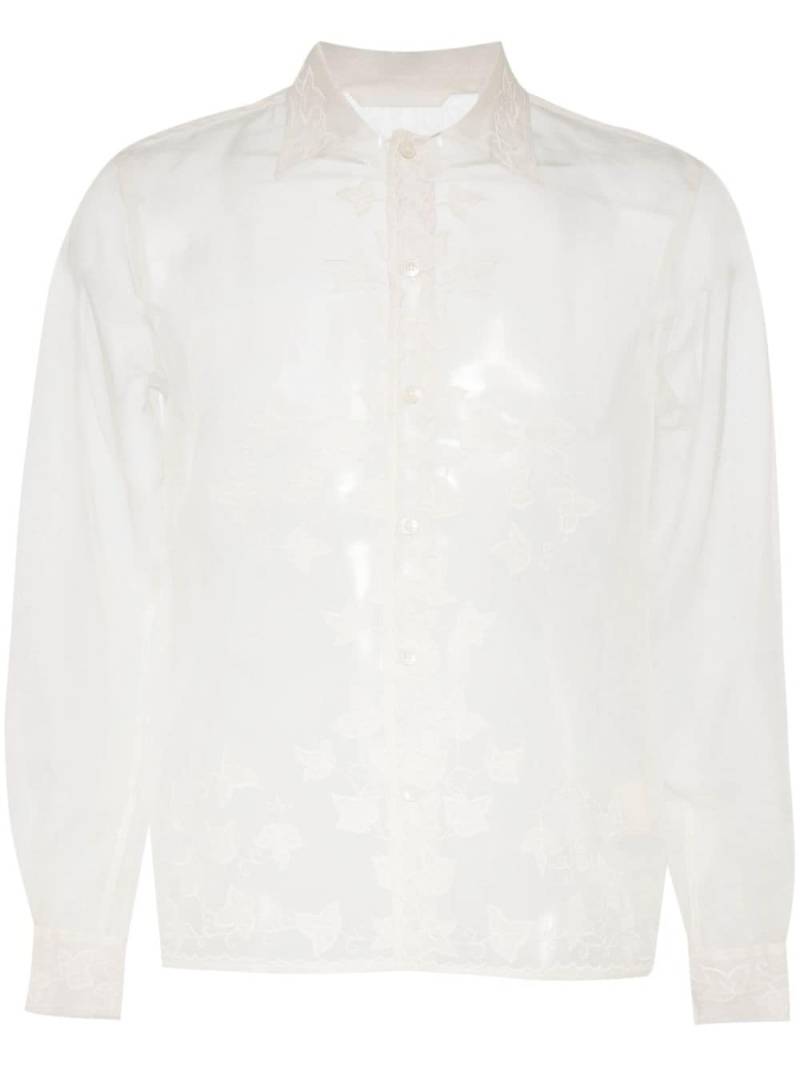 BODE Ivy-appliqué silk shirt - White von BODE