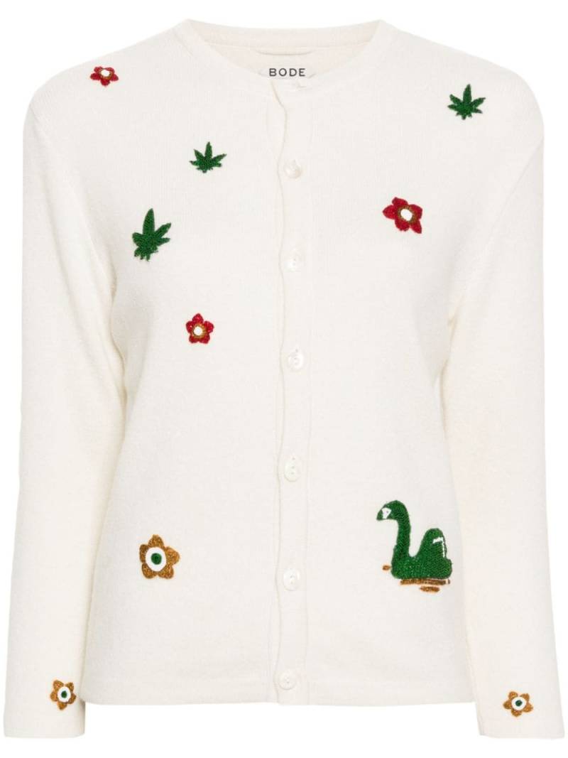 BODE embroidered-design crew-neck cardigan - Neutrals von BODE