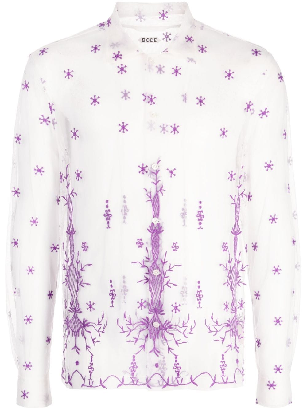 BODE embroidered long-sleeve shirt - White von BODE