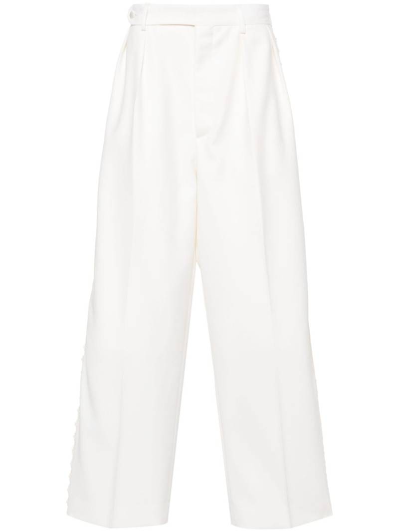 BODE lace-trim tapered trousers - Neutrals von BODE