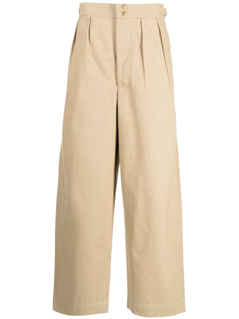 BODE pleat-detailing cotton trousers - Brown von BODE