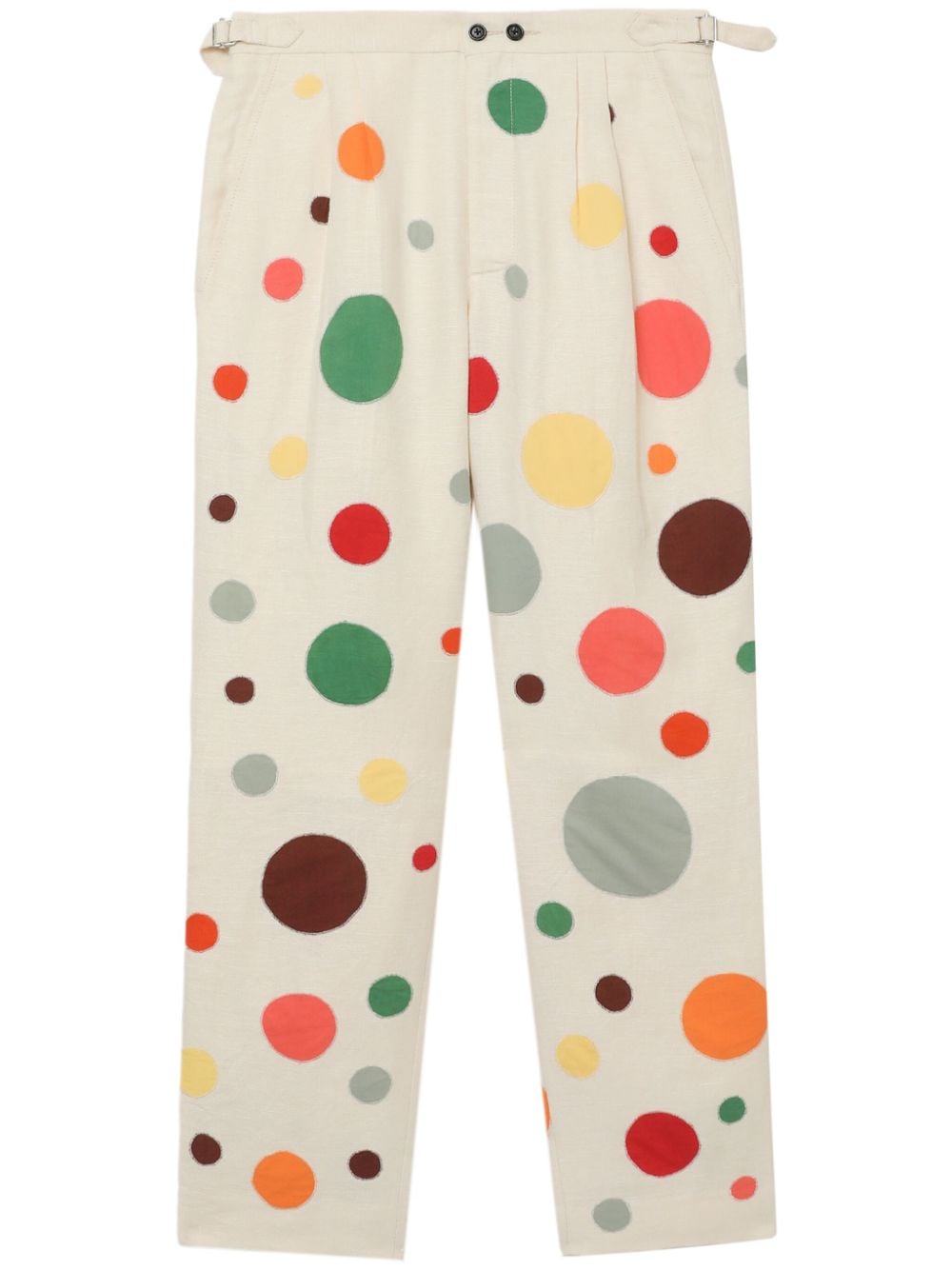 BODE spot-print linen trousers - Neutrals von BODE