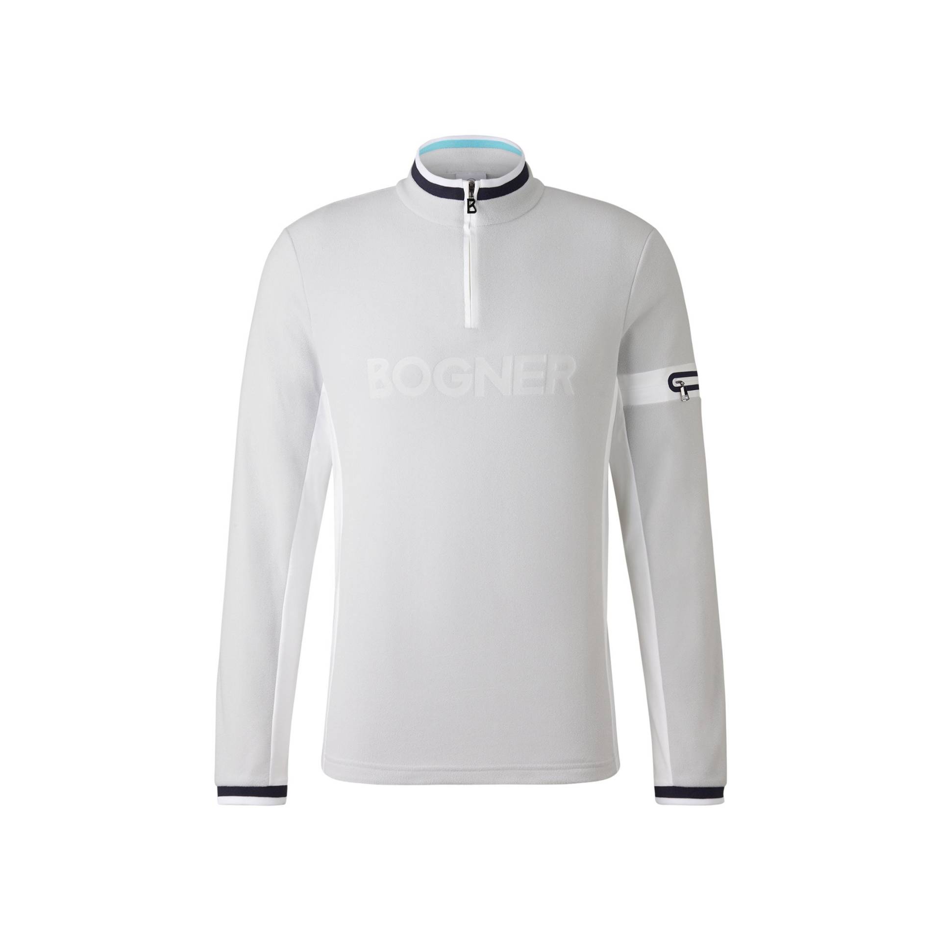 BOGNER SPORT Fleece-Shirt Gilbert für Herren - Hellgrau/Weiß - 3XL von BOGNER Sport