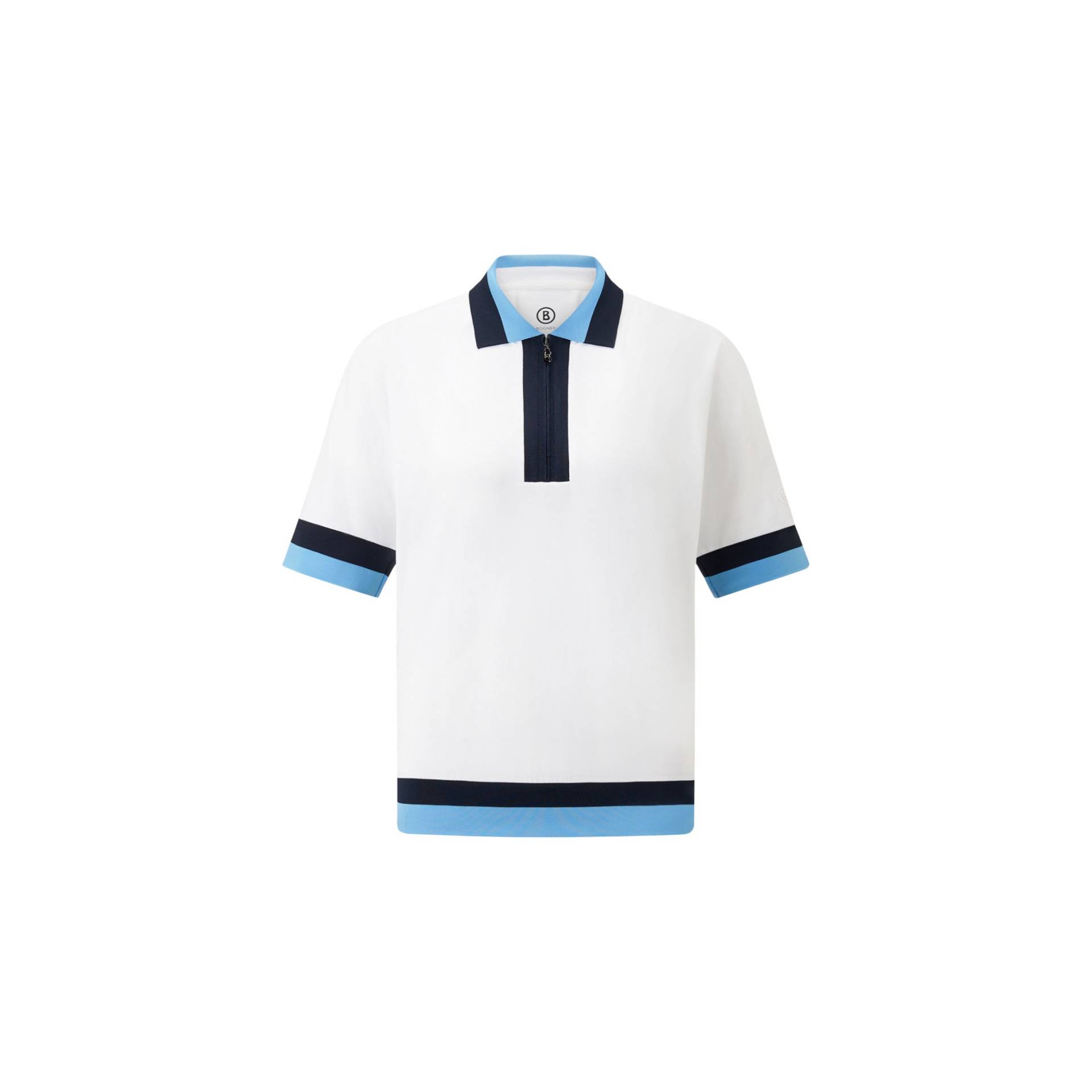 BOGNER SPORT Funktions-Polo-Shirt Andrina für Damen - Off-White/Blau - 34 von BOGNER Sport