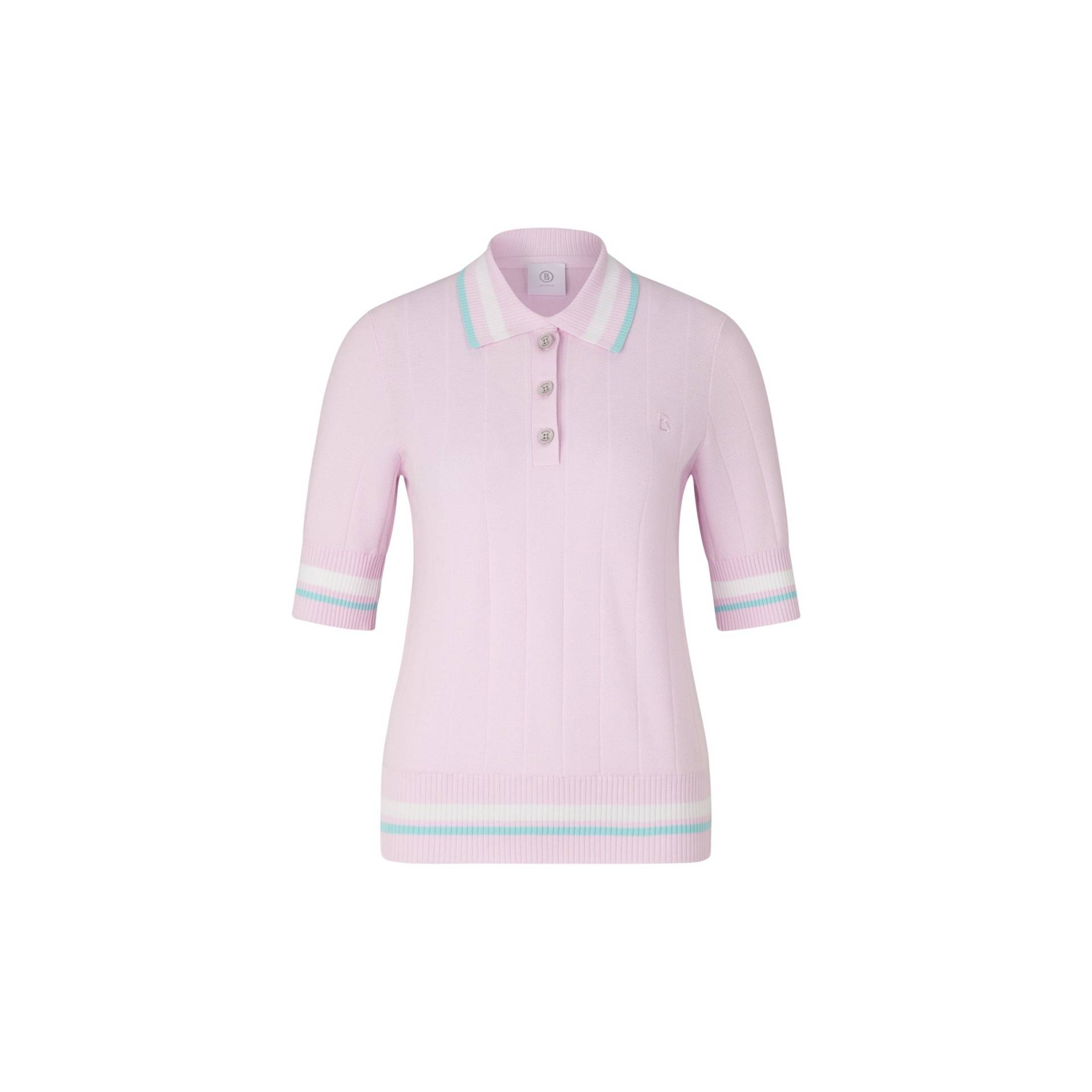 BOGNER SPORT Strick-Polo-Shirt Lennie für Damen - Rosa/Hellblau - 36 von BOGNER Sport