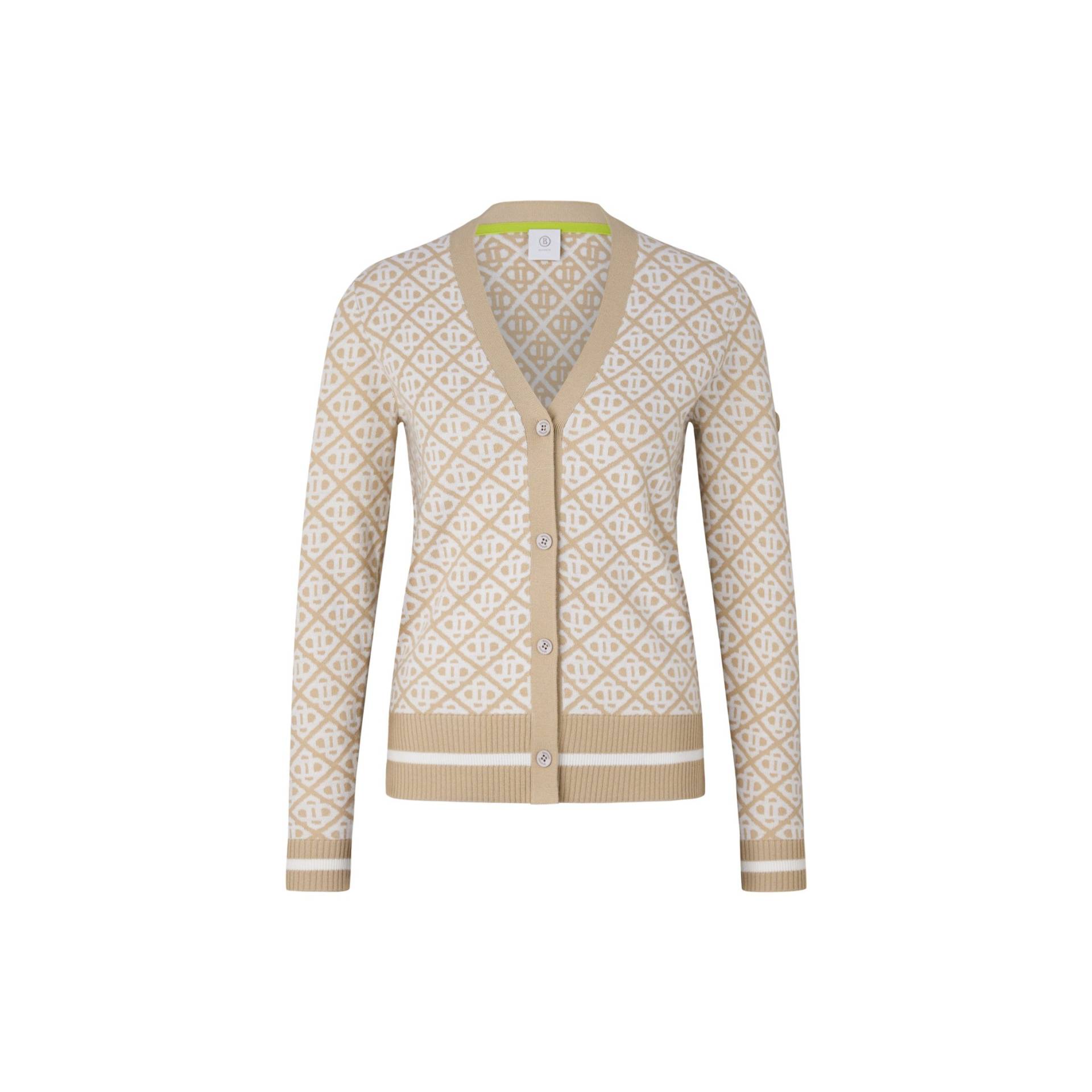 BOGNER SPORT Strickjacke Stina für Damen - Beige/Weiß - 34 von BOGNER Sport