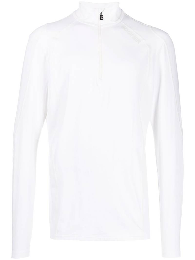 BOGNER Harry zip-up long-sleeve T-shirt - White von BOGNER