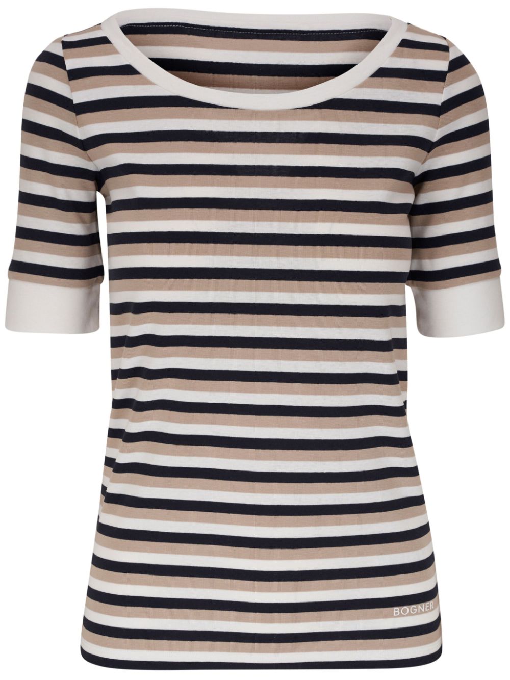 BOGNER striped cotton T-shirt - Neutrals von BOGNER