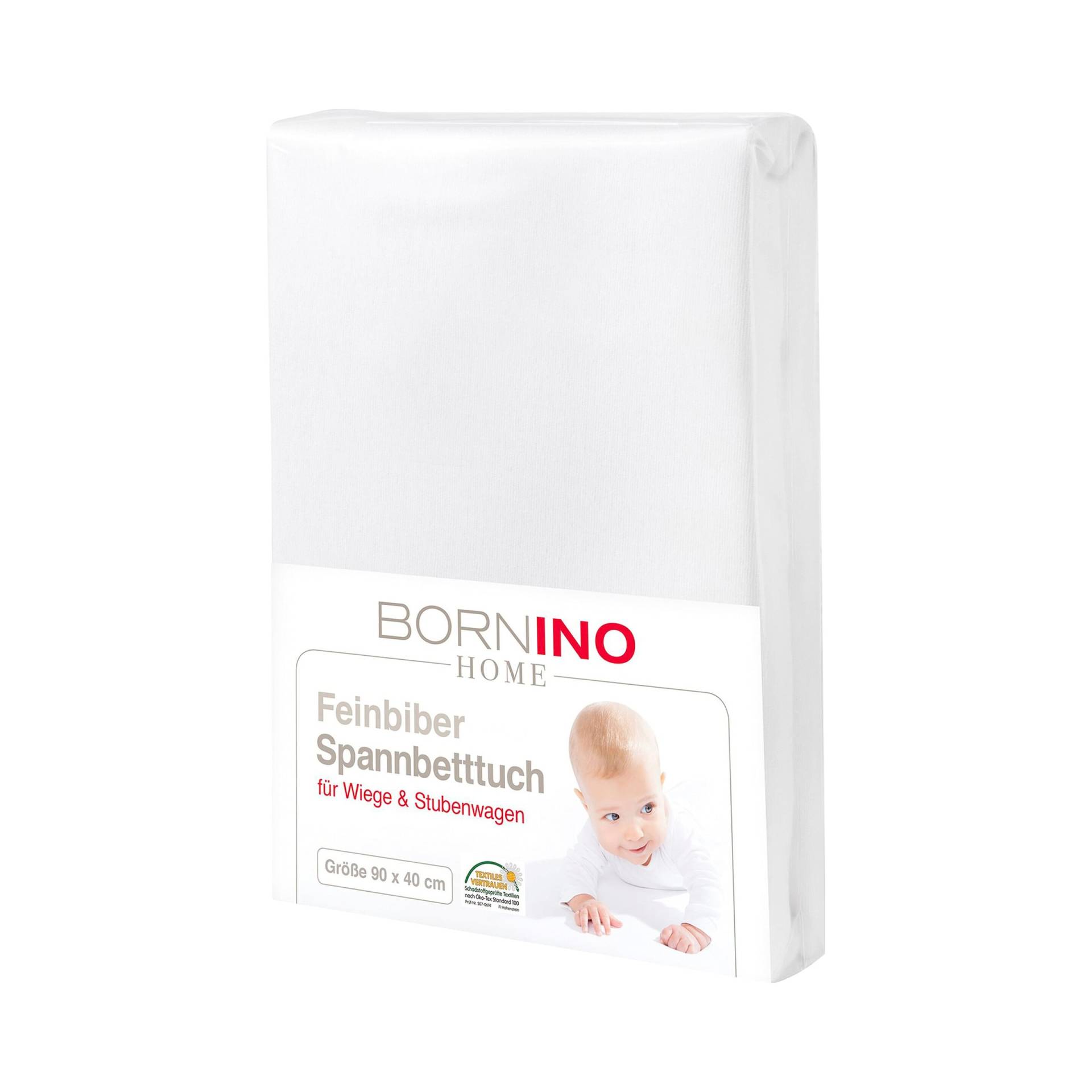 Feinbiber-Spannbetttuch 40x90 cm von BORNINO HOME