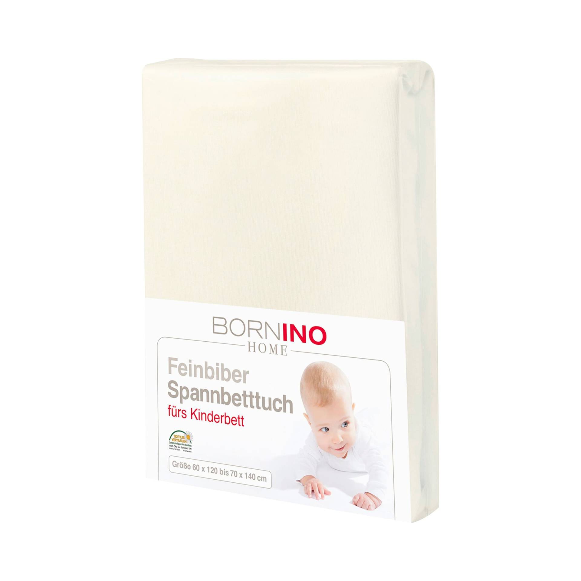 Feinbiber-Spannbetttuch 60x120 cm - 70x140 cm Feinbiber-Spannbetttuch 60x120 cm - 70x140 cm von BORNINO HOME