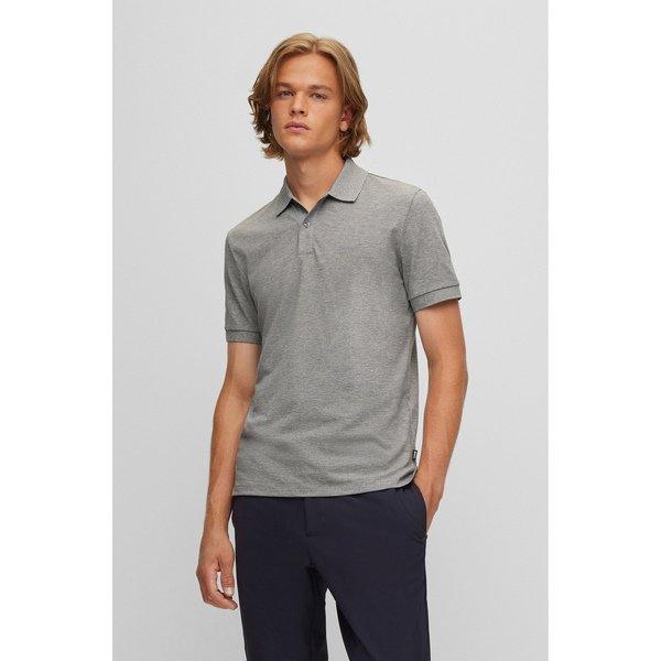 Poloshirt, Kurzarm Herren Silber L von BOSS BLACK