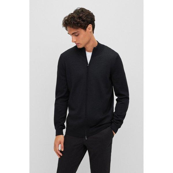 Lange Strickjacke Herren Black M von BOSS BLACK