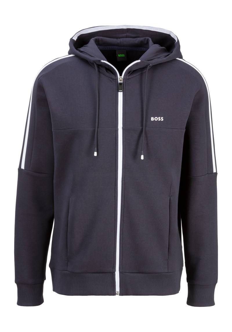 BOSS GREEN Kapuzensweatjacke »Saggynos«, mit Kontraststreifen von BOSS GREEN