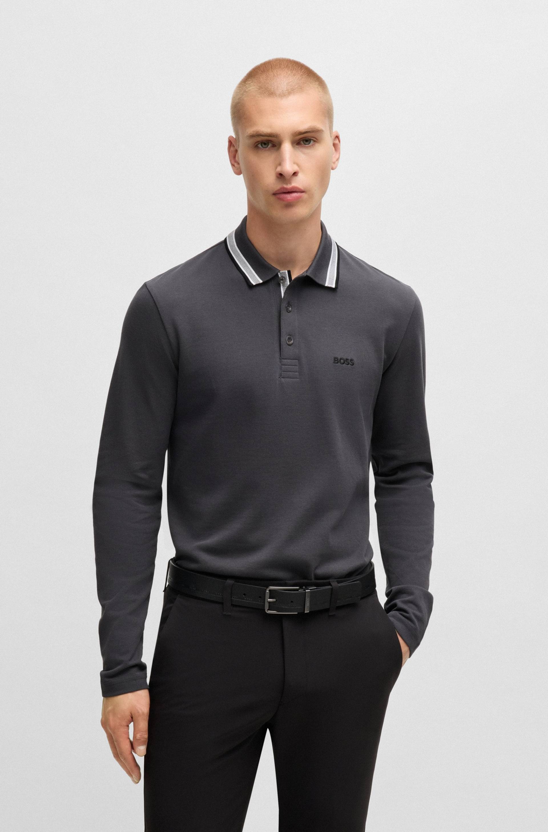 BOSS GREEN Langarm-Poloshirt »Plisy«, mit Streifen am Kragen BOSS GREEN Langarm-Poloshirt »Plisy«, mit Streifen am Kragen von BOSS GREEN