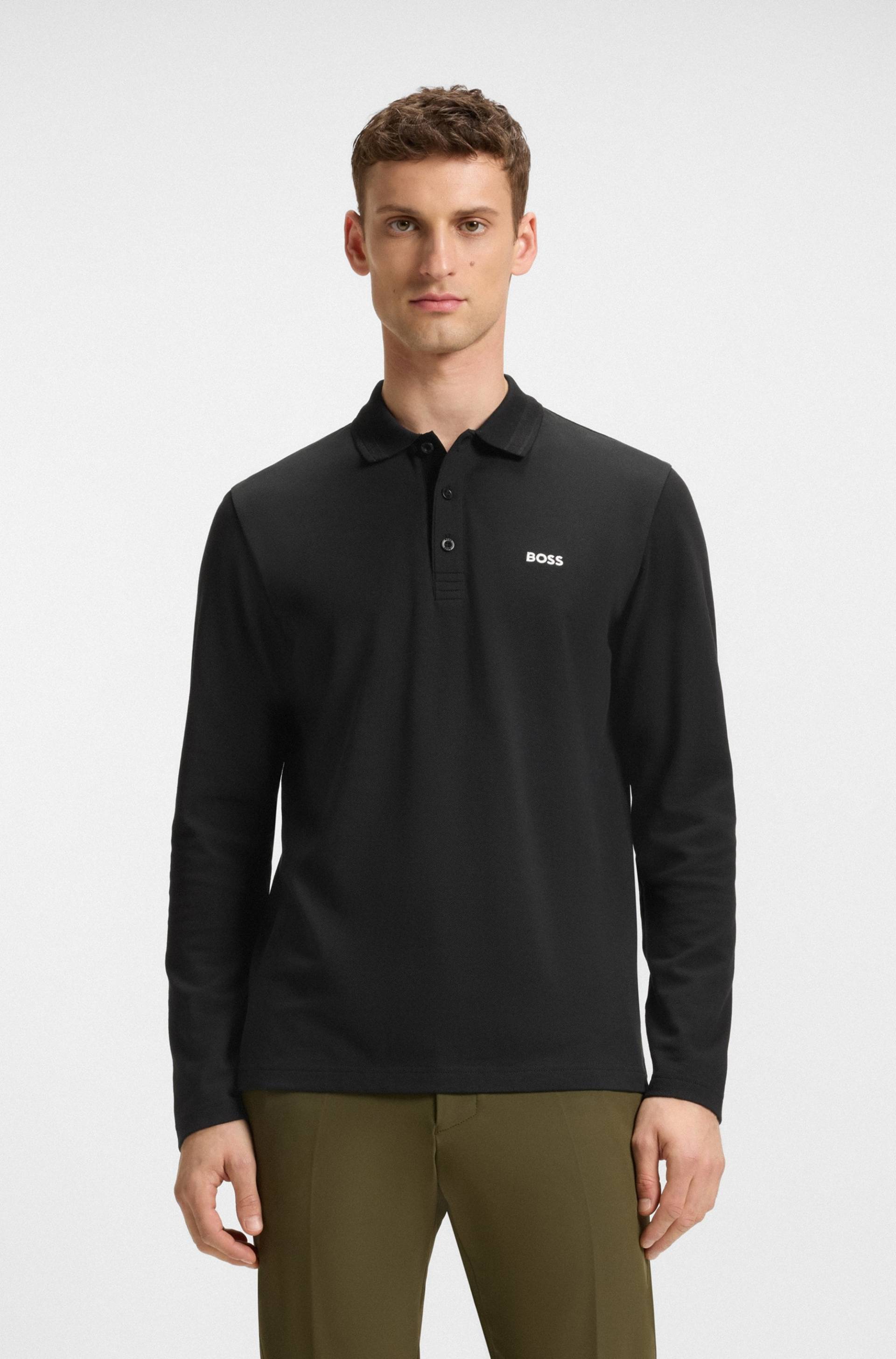 BOSS GREEN Langarm-Poloshirt »Plisy«, mit Streifen am Kragen BOSS GREEN Langarm-Poloshirt »Plisy«, mit Streifen am Kragen von BOSS GREEN