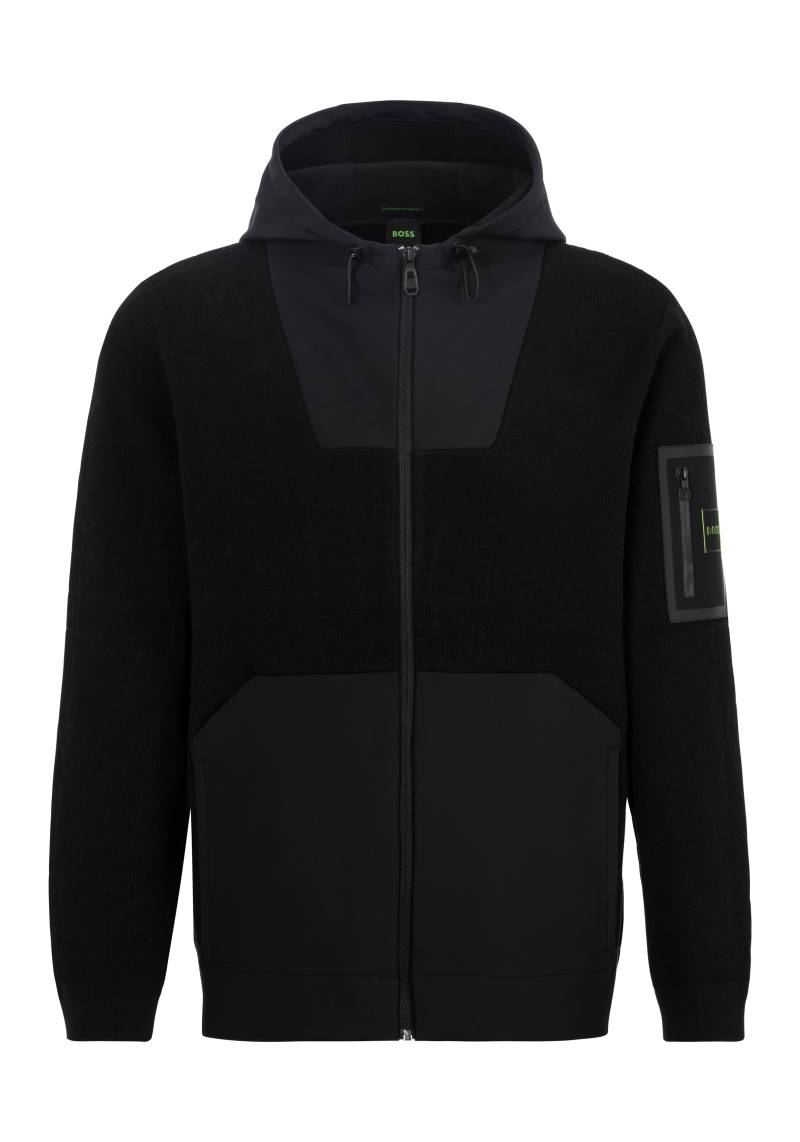 BOSS GREEN Strickfleecejacke »Mightor«, mit Kapuze, mit reflektierenden Details am Saum von BOSS GREEN